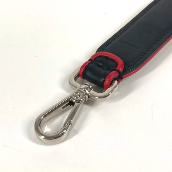 FENDI Strap You Logo Striped Short Shoulder strap Leather Black/Yellow x Red - Picture 6 of 9